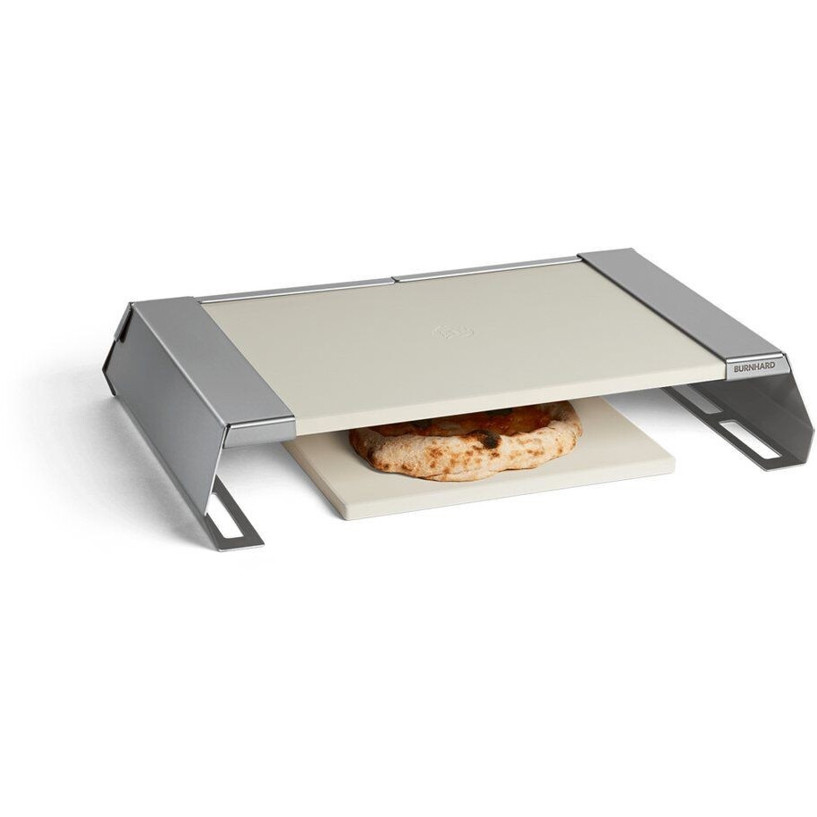 Burnhard - Pizzaaufsatz für Gasgrills - Grill-Pizzastein - Edelstahl, spülmaschinengeeignet, passend für verschiedene Modelle